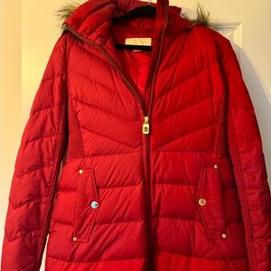 Michael Kors Red Winter Puffer Coat